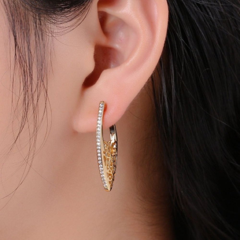 24K gold filled CZ pave earrings